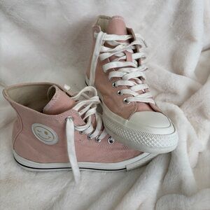 High Top Faux Leather Stitch Emoji‎ Patch Casual Sneakers Mauve Pink Ccocci  8.5